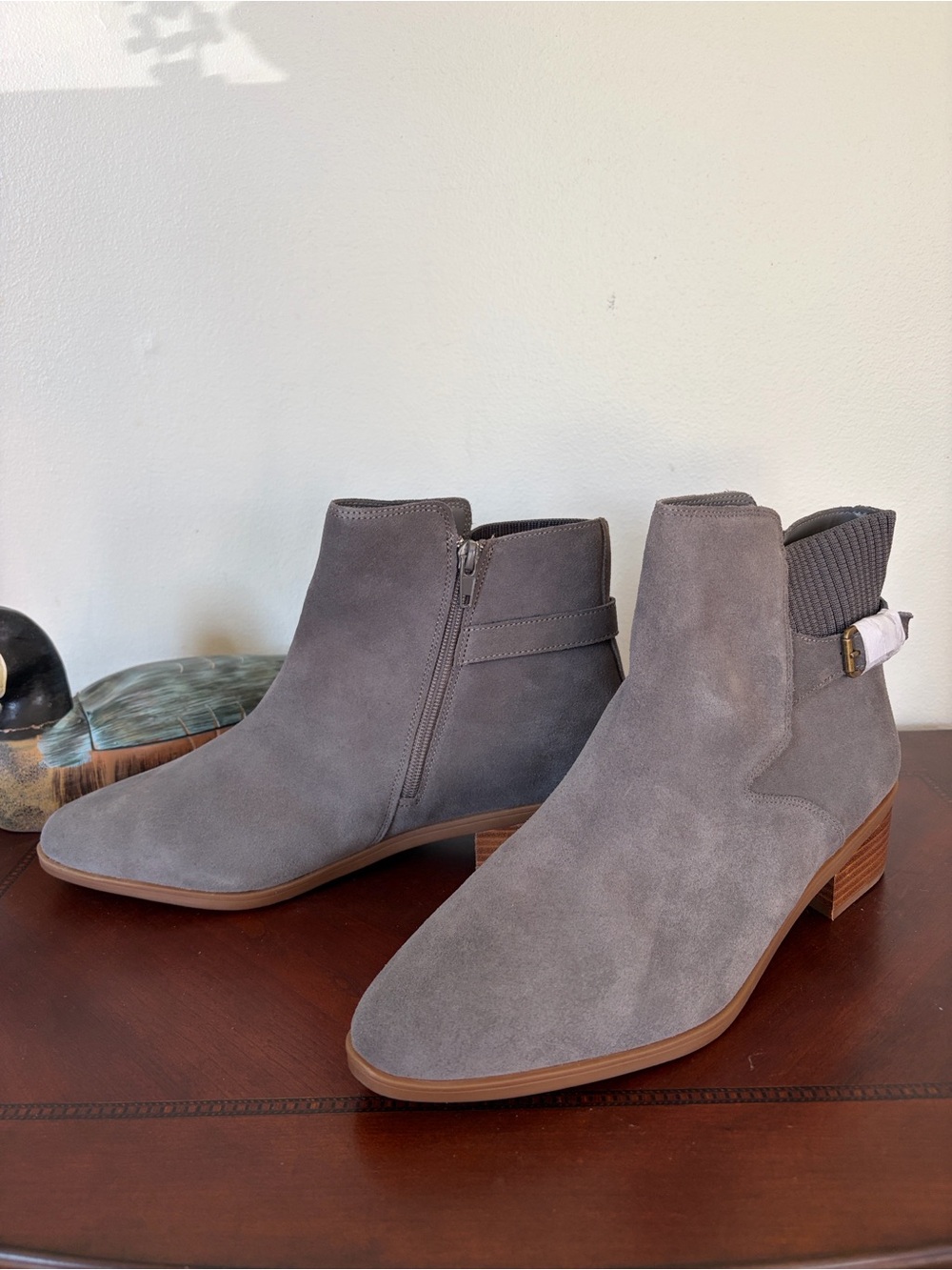 Bella Vita Gray Suede Ankle Booties